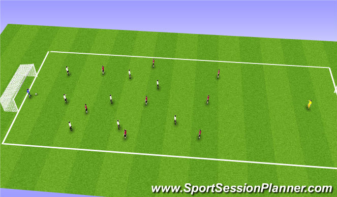 Football/Soccer Session Plan Drill (Colour): 8v8/9v9 Game