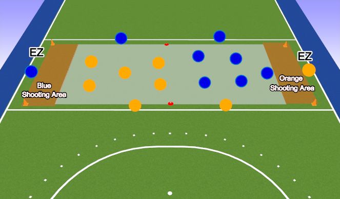 Hockey Session Plan Drill (Colour): Game Deny Space