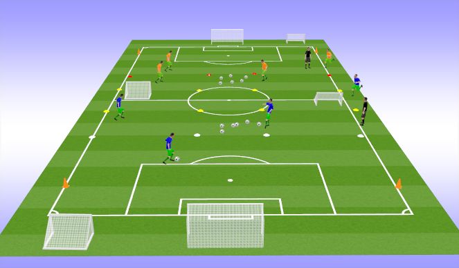 Football/Soccer Session Plan Drill (Colour): U9s Pre-session (Observation)