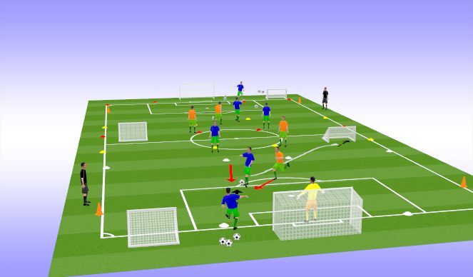 Football/Soccer Session Plan Drill (Colour): U9s Welsh Way Turns Skill Session