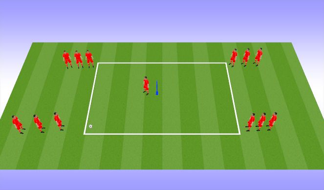 Football/Soccer Session Plan Drill (Colour): Passing unopposed with change of direction