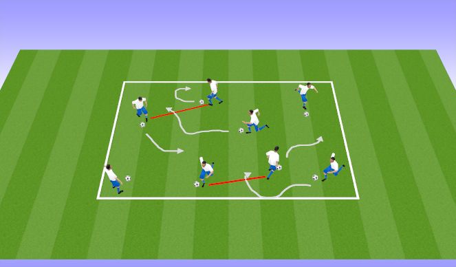 Football/Soccer Session Plan Drill (Colour): Dribble Warm up