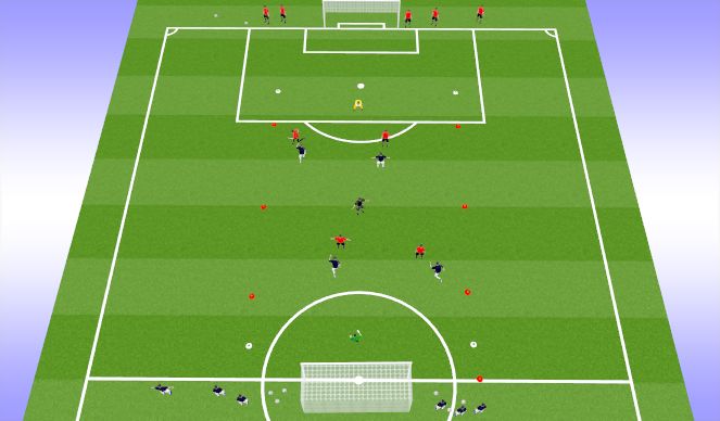 Football/Soccer Session Plan Drill (Colour): T2 - 4 v 4 +3 