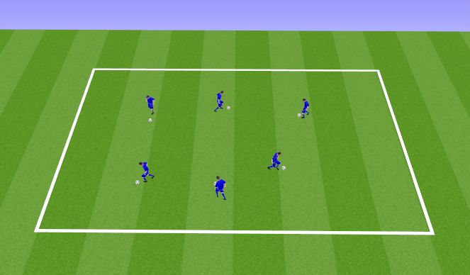 Football/Soccer Session Plan Drill (Colour): Ball mastery and warmup