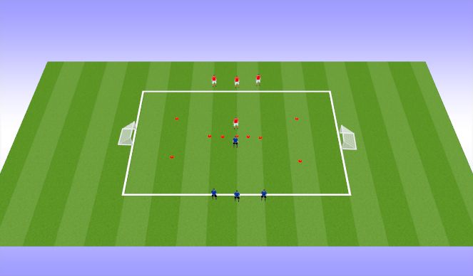 Football/Soccer Session Plan Drill (Colour): 1 vs. 1 change of Direction
