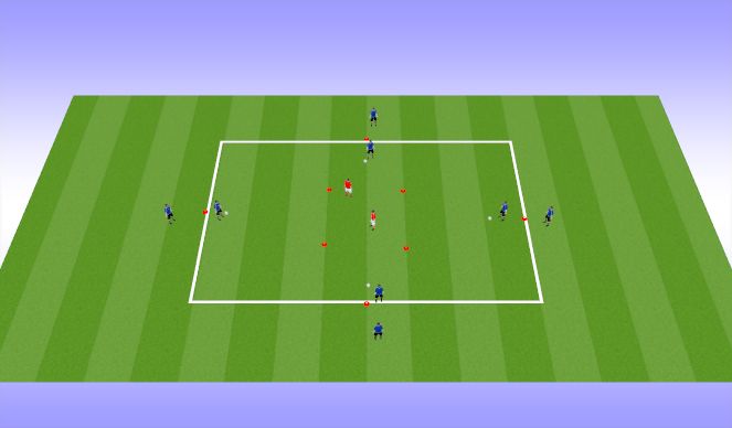Football/Soccer Session Plan Drill (Colour): Multiple 1 vs. 1 game