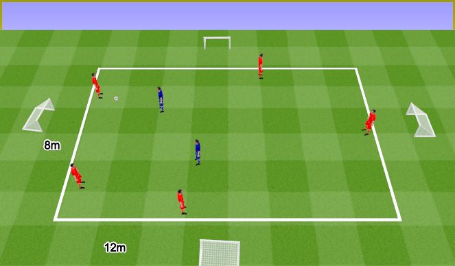 Football/Soccer Session Plan Drill (Colour): 5v2 Quick change from attack to defence. 5v2 Szybkie przejście z ataku do obrony﻿.