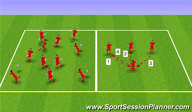 Football/Soccer Session Plan Drill (Colour): Warm Up
