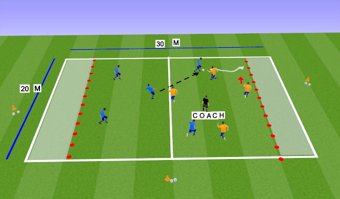 Football/Soccer Session Plan Drill (Colour): Dribbling SSG