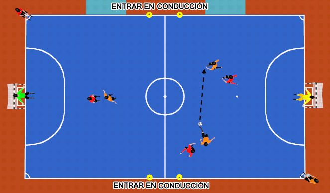 Futsal Session Plan Drill (Colour): EJERCICIO PORTEROS CON FINALIZACIÓN.