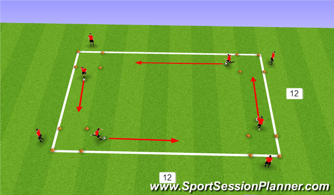 Football/Soccer Session Plan Drill (Colour): Dribbling Relay