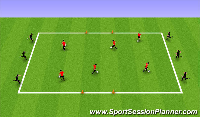 Football/Soccer Session Plan Drill (Colour): SSG Multi ball 1v1 game