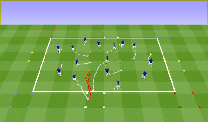 Football/Soccer Session Plan Drill (Colour): Regroupement