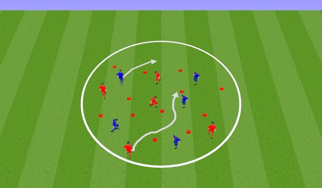 Football/Soccer Session Plan Drill (Colour): Dribbling - Cone Game