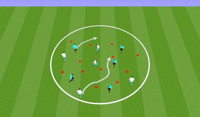 Football/Soccer Session Plan Drill (Colour): Dribbling - Cone Game