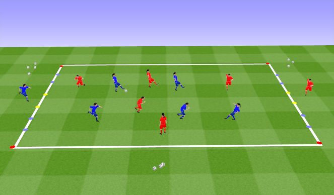 Football/Soccer Session Plan Drill (Colour): 5v5 with Target Player