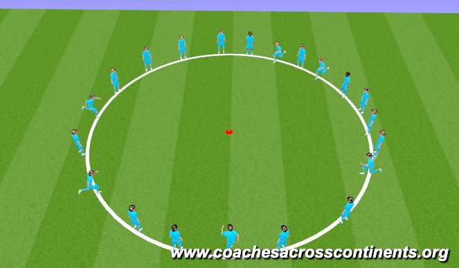 Football/Soccer Session Plan Drill (Colour): CoF - Large Group