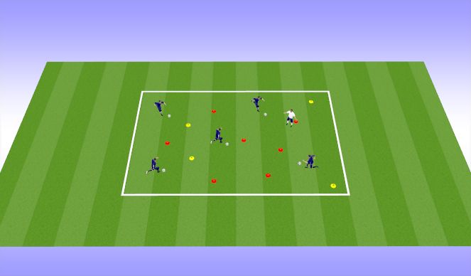Football/Soccer Session Plan Drill (Colour): Pac-Man