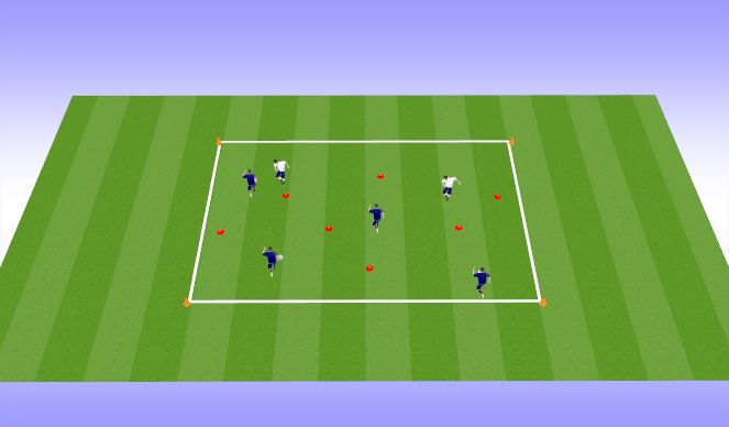 Football/Soccer Session Plan Drill (Colour): Land Mines