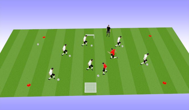 Football/Soccer Session Plan Drill (Colour): Sharks and Minnows