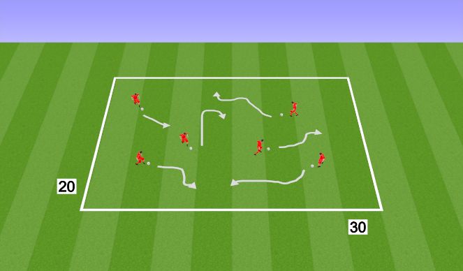 Football/Soccer Session Plan Drill (Colour): Warm up
