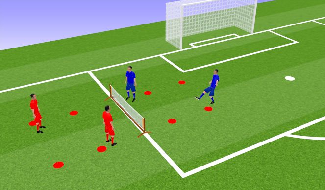 Football/Soccer Session Plan Drill (Colour): Pre-Training: Mixed Tennis