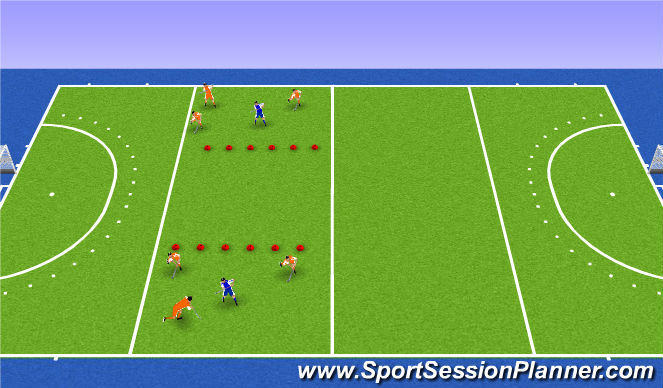 Hockey Session Plan Drill (Colour): possession x vs x-2