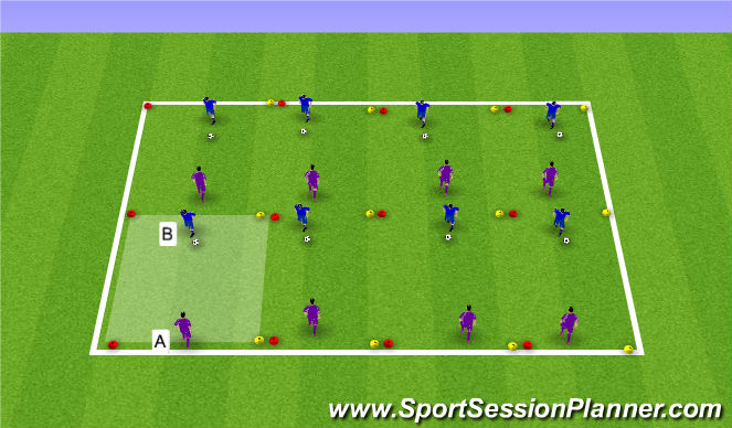 Football/Soccer Session Plan Drill (Colour): Defending