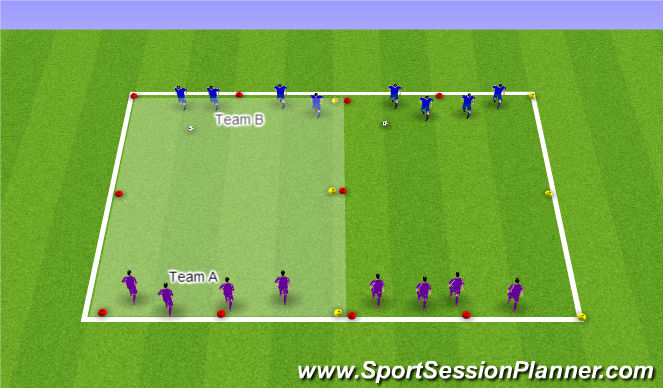 Football/Soccer Session Plan Drill (Colour): 4v4