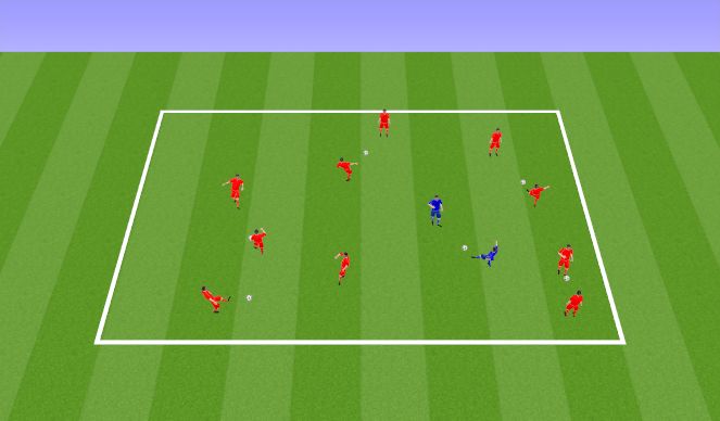 Football/Soccer Session Plan Drill (Colour): Pass and move unopposed