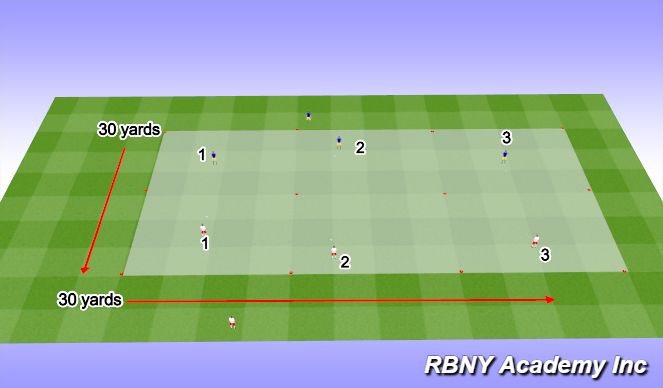 Football/Soccer Session Plan Drill (Colour): Progression 1