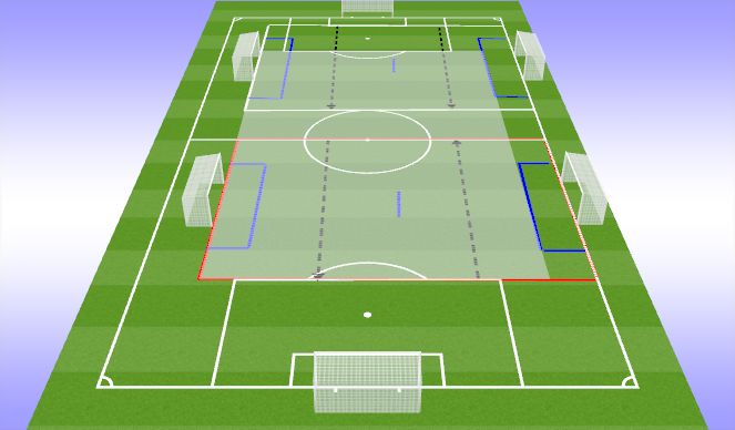 Football/Soccer Session Plan Drill (Colour): 7v7 field set up