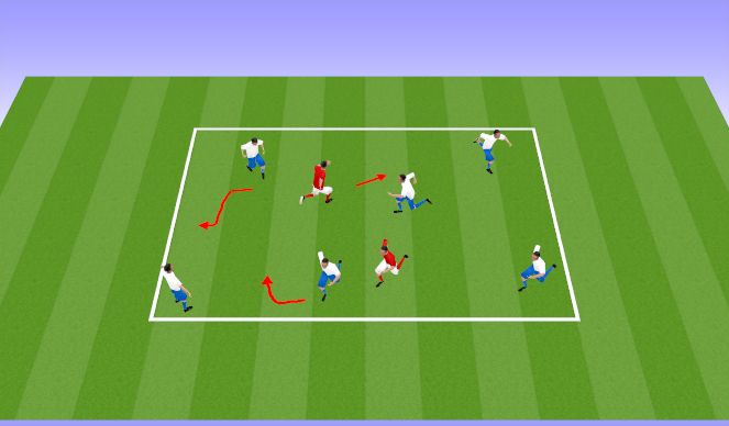 Football/Soccer Session Plan Drill (Colour): Warm up: Freeze Tag