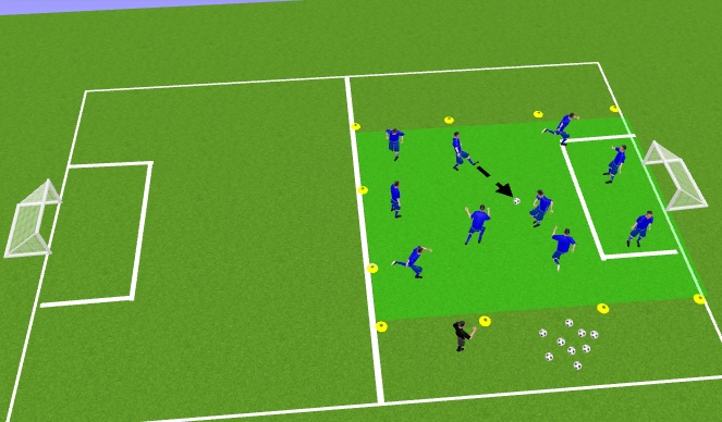 Football/Soccer Session Plan Drill (Colour): Pacman