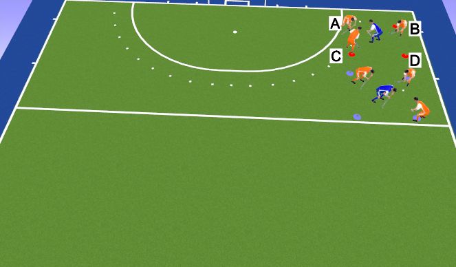 Hockey Session Plan Drill (Colour): Oefening 2