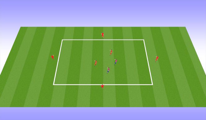 Football/Soccer Session Plan Drill (Colour): 2v2 +4 Rondo 