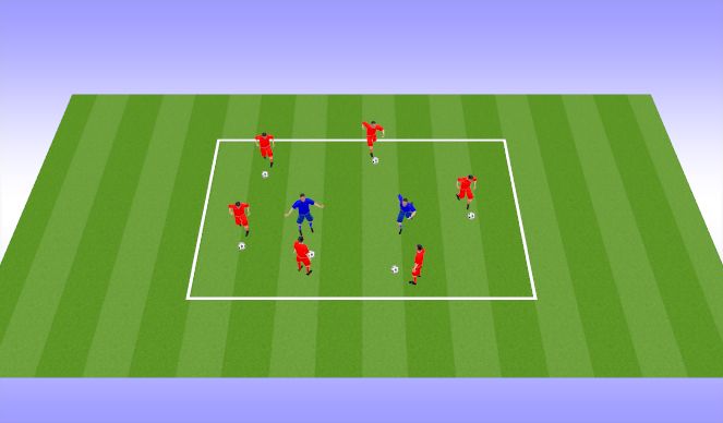 Football/Soccer Session Plan Drill (Colour): Fun dribbling game