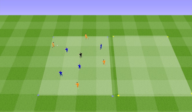 Football/Soccer Session Plan Drill (Colour): Main - 4v4+1