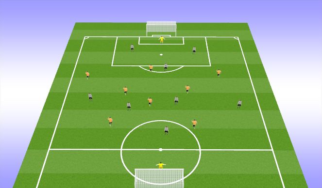 Football/Soccer Session Plan Drill (Colour): 9v9