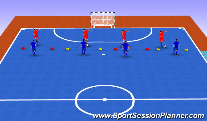 Futsal Session Plan Drill (Colour): 1v1