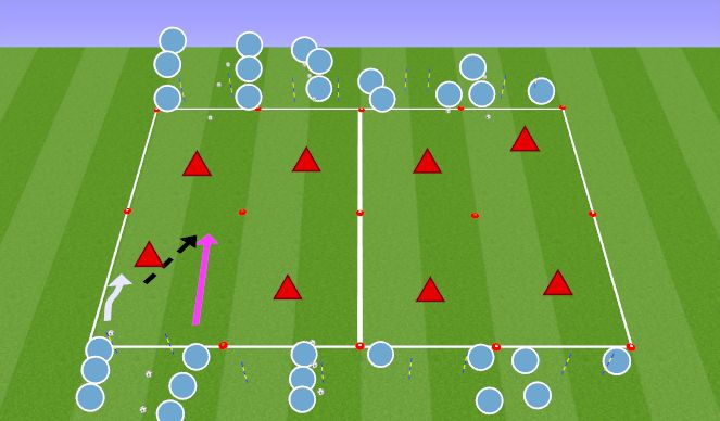 Football/Soccer Session Plan Drill (Colour): 2v1