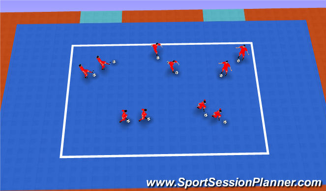 Futsal Session Plan Drill (Colour): La sombra con balón