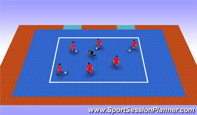 Futsal Session Plan Drill (Colour): Entrenador loco