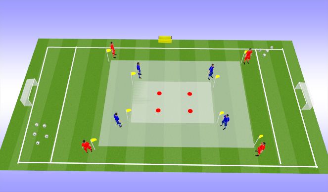 Football/Soccer Session Plan Drill (Colour): Warm Up (5mins)