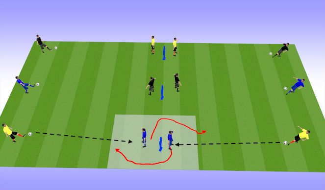 Football/Soccer Session Plan Drill (Colour): Arrival Activity - Switching play
