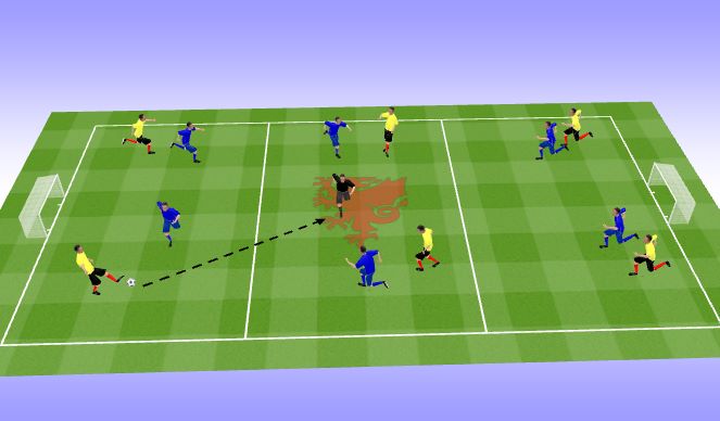Football/Soccer Session Plan Drill (Colour): 30 min. Skills practice(Part)-Control the ball to break lines.