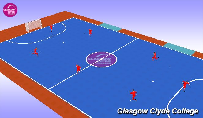 Futsal Session Plan Drill (Colour): Debrief - Cool Down