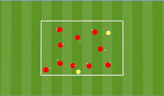Football/Soccer Session Plan Drill (Colour): Ball Freeze Tag