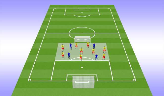 Football/Soccer Session Plan Drill (Colour): 9v4