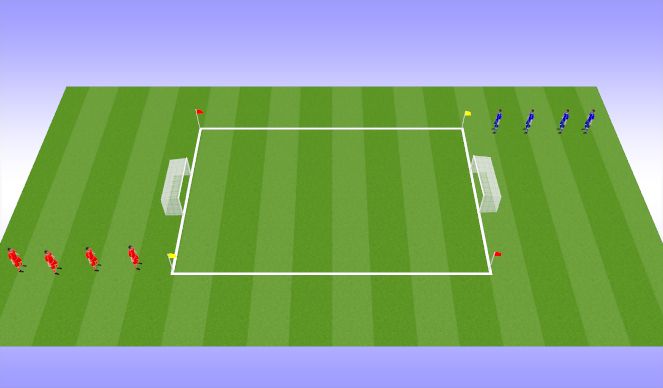 Football/Soccer Session Plan Drill (Colour): 1v1 wave game